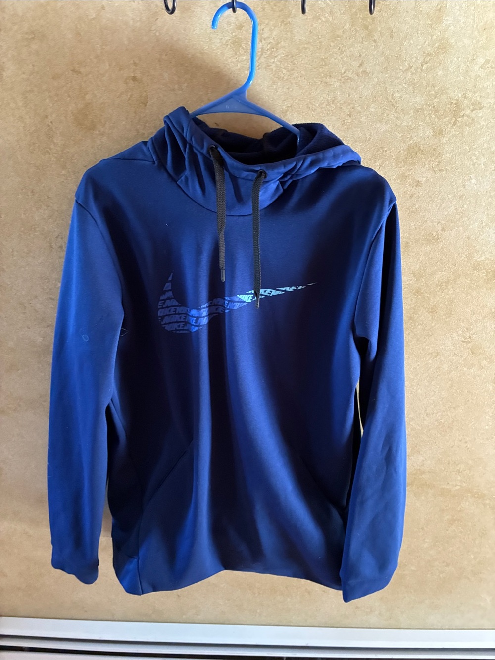 Nike Men’s Deep Blue Pullover Hoodie with Swoosh